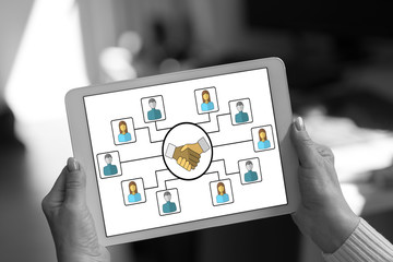 Collaboration concept on a tablet