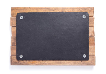 Obraz premium black slate stone texture on white background