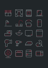 Home linear icons set 2. Line version