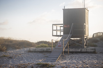 lifeguard post on San Pedro del Pinatar beach, Alicante, Spain