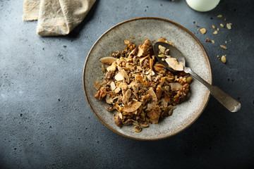 Fototapeta premium Traditional homemade coconut granola