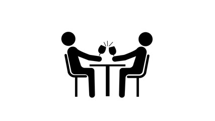 Two men clink glasses illustration on white background