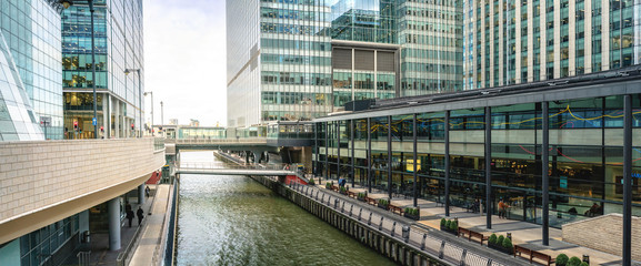 LONDON - MARCH 3, 2020: fragment of the business center of the city with modern buildings