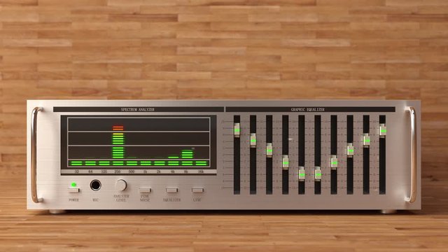 Old Audio Equalizer, Music Bar, Led meter 3D Animation