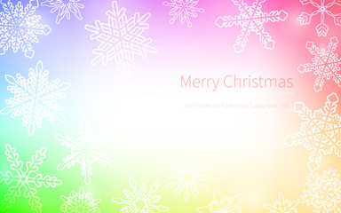 雪の結晶をちりばめたクリスマスカード