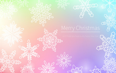 雪の結晶をちりばめたクリスマスカード