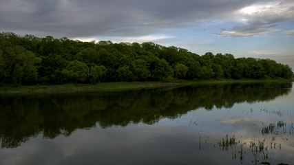 reflection of trees in water Bogoroditsk Russia