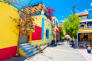 Fototapeta na wymiar Beautiful street view in Kos Island. Kos Island is populer tourist destination in Greece.