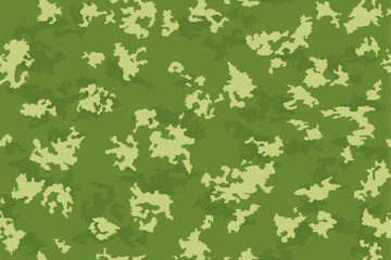 Camouflage seamless pattern. Pixelated shapes. Olive green background.