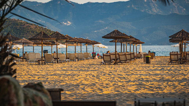 beach of Keramoti Kavala at Greece