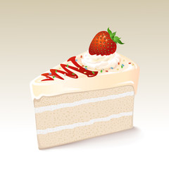 White chocolate cake with strawberry