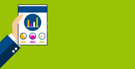 Business Papier mit Statistiken - Flat Design