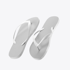 Flip flops mockup on white background