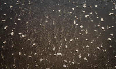 海　砂浜　泡　素材