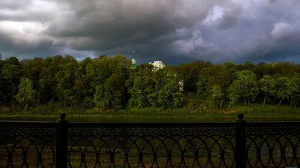 clouds over the fence