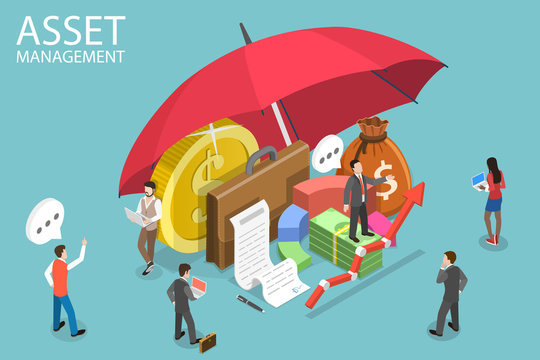 3D Isometric Flat Vector Conceptual Illustration Of Asset Management, Income Increase Strategy, Financial Investment, Increasing Efficiency.