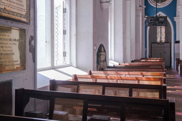 14 October 2019, Singapore, Singapore: Worshiper's Seats at Saint Andrew's Cathedral, Singapore.