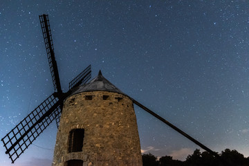 Windmill with the milky way