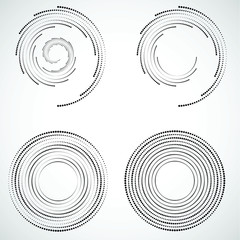 Halftone dots in circle form. round logo . vector dotted frame . design element