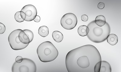 3d cell stem science background. Medical microscopic molecular conception. Biology research dna nucleus cells vector pattern. 