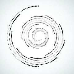 Halftone dots in circle form. round logo . vector dotted frame . design element