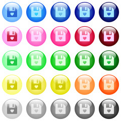Favorite file icons in color glossy buttons