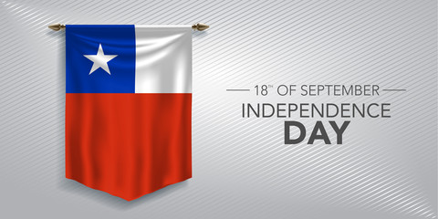 Chile independence day greeting card, banner, vector illustration