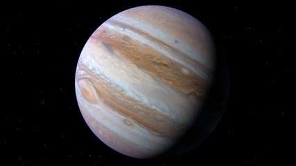 Jupiter planet, 3d rendering science astronomy illustration