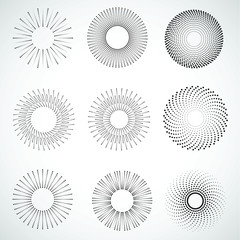 Halftone dots in circle form. round logo . vector dotted frame . design element