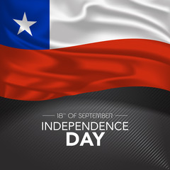 Chile happy independence day greeting card, banner, vector illustration