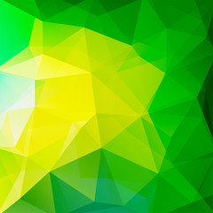 Geometric pattern, polygon triangles vector background in yellow, green tones. Illustration pattern