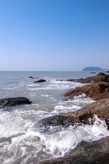 Fototapeta na wymiar The beautiful landscape of sea side and wave,