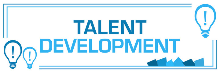 Talent Development Blue Borders Bulbs Corner Horizontal 
