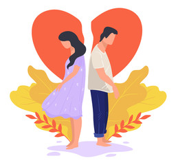 Man and woman fell out of love, break up