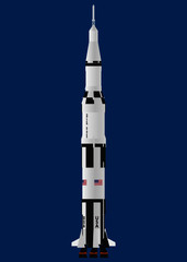 Saturn V Rocket vector illustration © Josh