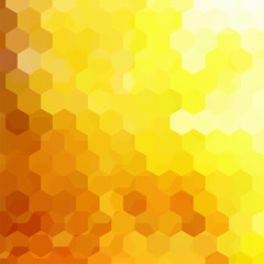 Background made of yellow, orange hexagons. Square composition with geometric shapes. Eps 10