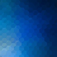 Vector background with blue hexagons. Can be used in cover design, book design, website background. Vector illustration
