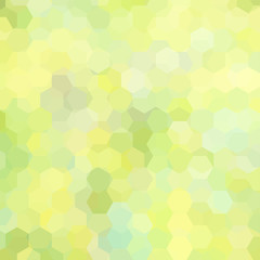 Fototapeta na wymiar Vector background with pastel green, blue, yellow hexagons. Can be used in cover design, book design, website background. Vector illustration