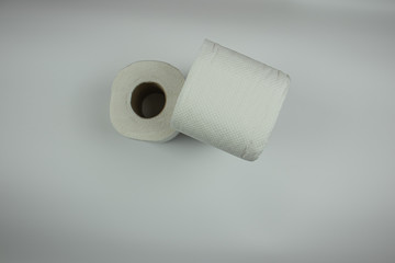 roll of toilet paper on white background