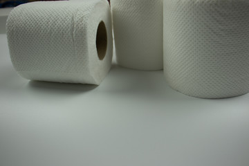 roll of toilet paper on white background