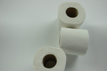 roll of toilet paper on white background