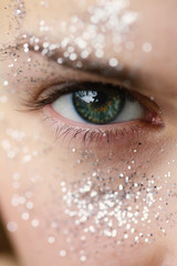 Macro Auge mit Glitzer