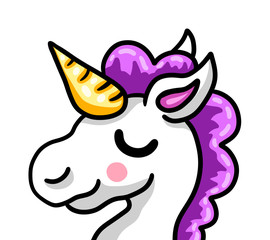 Cartoon Stylized Adorable Little Unicorn