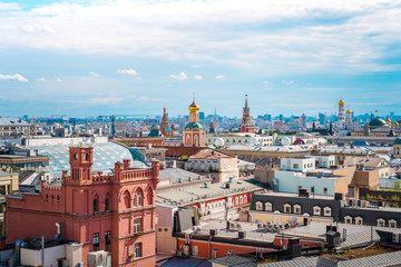Obraz premium Panorama of Moscow on a Sunny summer day, Russia