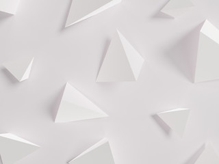 White abstract triangle texture background. 3D rendering