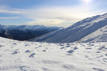 snow covered mountains