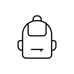 school bag. bag vector line icon. travel isolated icon on white background. EPS 10