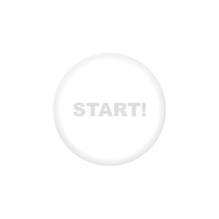 Start white button. Neumorphism. Realistic button on white background. Neumorphic design