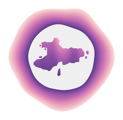 Union Island icon. Colorful gradient logo of the island. Purple and red Union Island rounded sign with map for your design. Vector illustration.