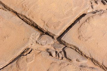 Cracked earth in reclaimed land